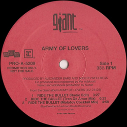 Army Of Lovers Ride The Bullet / Love Me Like A Loaded Gun Vinyl 12" USED