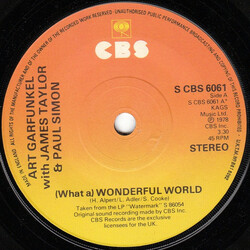 Art Garfunkel / James Taylor (2) / Paul Simon (What A) Wonderful World Vinyl 7" USED