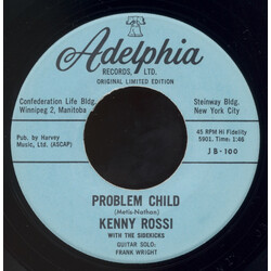 Kenny Rossi / The Sidekicks (3) Problem Child / Rock Away The Teardrops USED VINYL 7INCH 45 RPM LIMITED EDITION