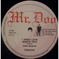Jack Radics I Need Love USED VINYL 12INCH