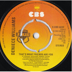 Deniece Williams That's What Friends Are For USED VINYL 7INCH SINGLE
