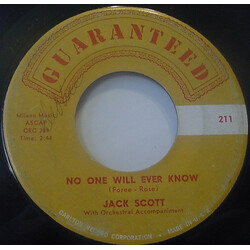 Jack Scott No One Will Ever Know USED VINYL 7INCH 45 RPM
