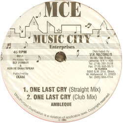 Ambelique One Last Cry USED VINYL 12INCH 45 RPM