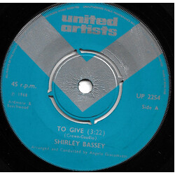 Shirley Bassey To Give USED VINYL 7INCH 45 RPM