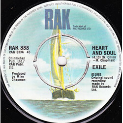 Exile (7) Heart And Soul USED VINYL 7INCH 45 RPM SINGLE