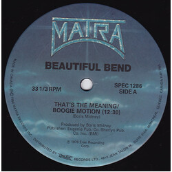 Beautiful Bend / Montana Sextet / Denise Montana That's The Meaning / Boogie Motion / # 1 Dee Jay USED VINYL 12INCH 33 S RPM