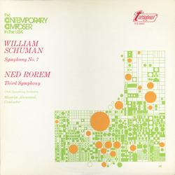 William Schuman / Ned Rorem / Utah Symphony Orchestra / Maurice Abravanel Symphony No. 7 / Third Symphony Vinyl LP USED