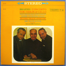 Johannes Brahms / Zino Francescatti / Pierre Fournier / Bruno Walter / Columbia Symphony Orchestra Concerto For Violin & Cello / Tragic Overture Vinyl
