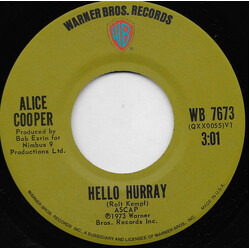 Alice Cooper Hello Hurray USED VINYL 7INCH 45 RPM SINGLE