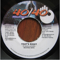 Beenie Man That's Right USED VINYL 7INCH 45 RPM