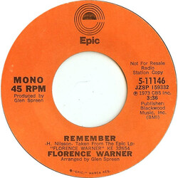 Florence Warner Remember USED VINYL 7INCH 45 RPM PROMO MONO