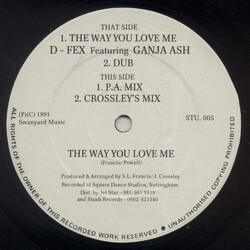 D-Fex / Ganja Ash The Way You Love Me USED VINYL 12INCH 45 RPM