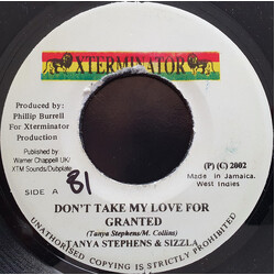 Tanya Stephens / Sizzla Don't Take My Love For Granted USED VINYL 7INCH 45 RPM