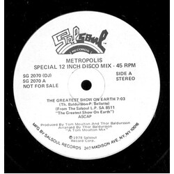 Metropolis (5) The Greatest Show On Earth USED VINYL 12INCH 45 RPM PROMO STEREO
