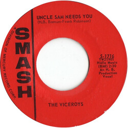 The Viceroys (6) Uncle Sam Needs You / I'm So Sorry USED VINYL 7INCH 45 RPM STYRENE