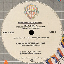 Paul Simon Late In The Evening / How The Heart Approaches What It Yearns USED VINYL 12INCH 33 S RPM PROMO
