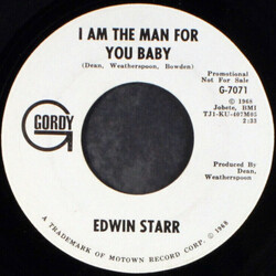 Edwin Starr I Am The Man For You Baby USED VINYL 7INCH 45 RPM PROMO