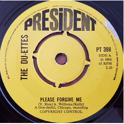 The Du-Ettes Please Forgive Me / Lonely Days USED VINYL 7INCH 45 RPM SINGLE REISSUE
