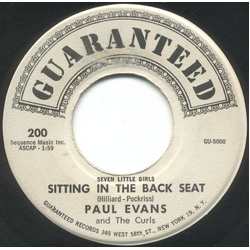 Paul Evans And The Curls Seven Little Girls Sitting In The Back Seat / Worshipping An Idol Vinyl 7" USED