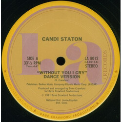 Candi Staton Without You I Cry Vinyl 12" USED