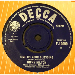 Nicky Hilton Give Us Your Blessing Vinyl 7" USED