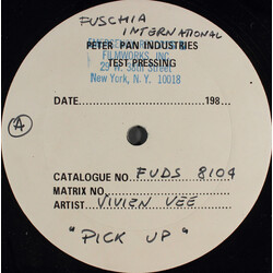 Vivien Vee Pick Up USED VINYL 12INCH 33 S RPM TEST PRESSING