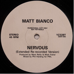 Matt Bianco Nervous (Extended Re-Recorded Version) USED VINYL 12INCH 45 RPM SINGLE SIDED PROMO