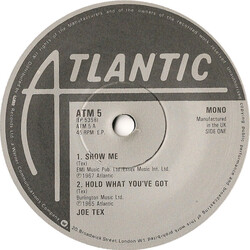 Joe Tex / Otis Redding / Carla Thomas Show Me / Hold What You've Got / Tramp / Ooh Otis, Ooh Carla USED VINYL 7INCH 45 RPM EP LIMITED EDITION MONO