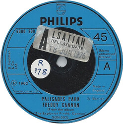 Freddy Cannon Palisades Park Vinyl 7" USED