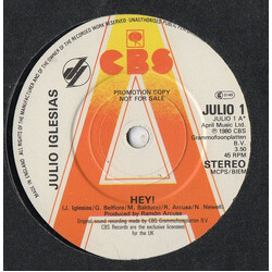 Julio Iglesias Hey! Vinyl 7" USED