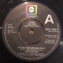 Joe Walsh Rocky Mountain Way USED VINYL 7INCH 45 RPM SINGLE PROMO