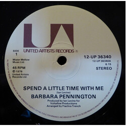 Barbara Pennington Spend A Little Time With Me USED VINYL 12INCH SINGLE 45 RPM