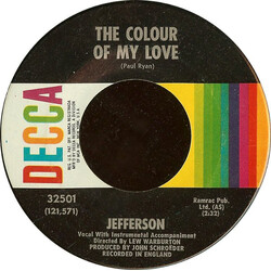 Jefferson (3) The Colour Of My Love USED VINYL 7INCH 45 RPM SINGLE