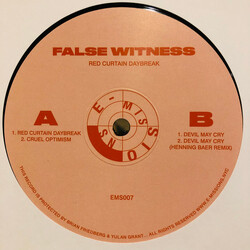FALSE WITNESS Red Curtain Daybreak USED VINYL 12INCH