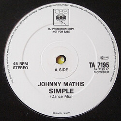 Johnny Mathis Simple (Dance Mix) Vinyl 12" USED