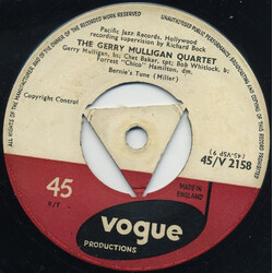 Gerry Mulligan Quartet Bernie's Tune / Freeway Vinyl 7" USED