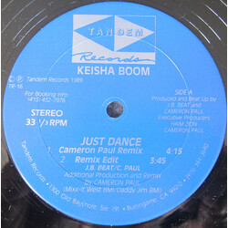 Keisha Boom Just Dance (Cameron Paul Remix) USED VINYL 12INCH 33 S RPM SINGLE STEREO