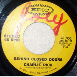 Charlie Rich Behind Closed Doors USED VINYL 7INCH 45 RPM SINGLE STYRENE