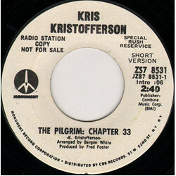 Kris Kristofferson The Pilgrim: Chapter 33 USED VINYL 7INCH 45 RPM PROMO