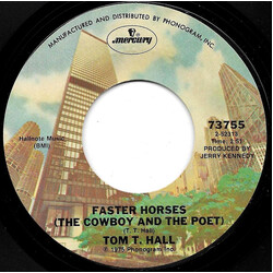 Tom T. Hall Faster Horses (The Cowboy And The Poet) USED VINYL 7INCH 45 RPM SINGLE STYRENE