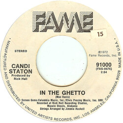 Candi Staton In The Ghetto / Sure As Sin USED VINYL 7INCH 45 RPM SINGLE STYRENE STEREO