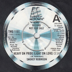 Smokey Robinson Heavy On Pride (Light On Love) / I Love The Nearness Of You USED VINYL 7INCH 45 RPM SINGLE PROMO