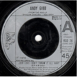 Andy Gibb (Our Love) Don't Throw It All Away USED VINYL 7INCH 45 RPM