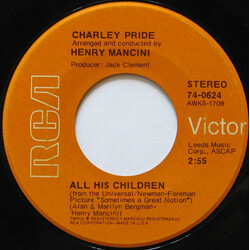 Charley Pride All His Children USED VINYL 7INCH 45 RPM SINGLE STEREO