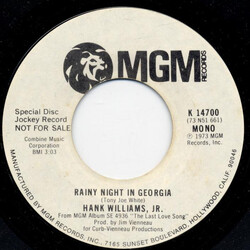 Hank Williams Jr. Rainy Night In Georgia USED VINYL 7INCH 45 RPM PROMO STYRENE STEREO MONO