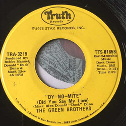 The Green Brothers (2) Dy-No-Mite (Did You Say My Love) / Can't Give You Up (I Love You Too Much) USED VINYL 7INCH 45 RPM PROMO
