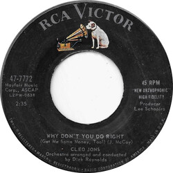 Cleo Jons Why Don't You Do Right (Get Me Some Money, Too!) / A Little Older Than Young USED VINYL 7INCH 45 RPM
