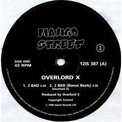 Overlord X 2 Bad USED VINYL 12INCH 45 RPM SINGLE