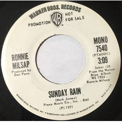 Ronnie Milsap Sunday Rain USED VINYL 7INCH 45 RPM PROMO