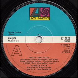 Roberta Flack Feelin' That Glow Vinyl 7" USED